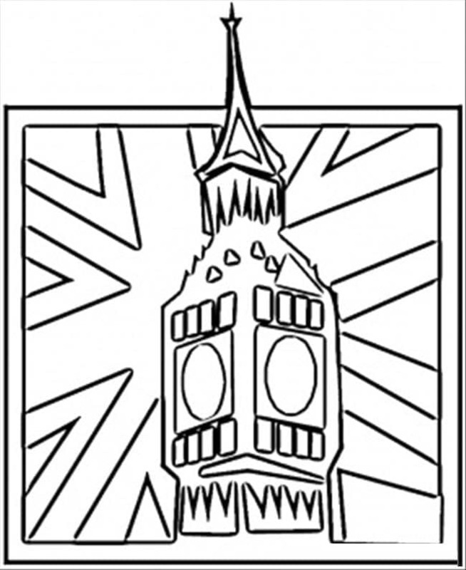 Görüntü Big Ben temel Boyama Sayfası