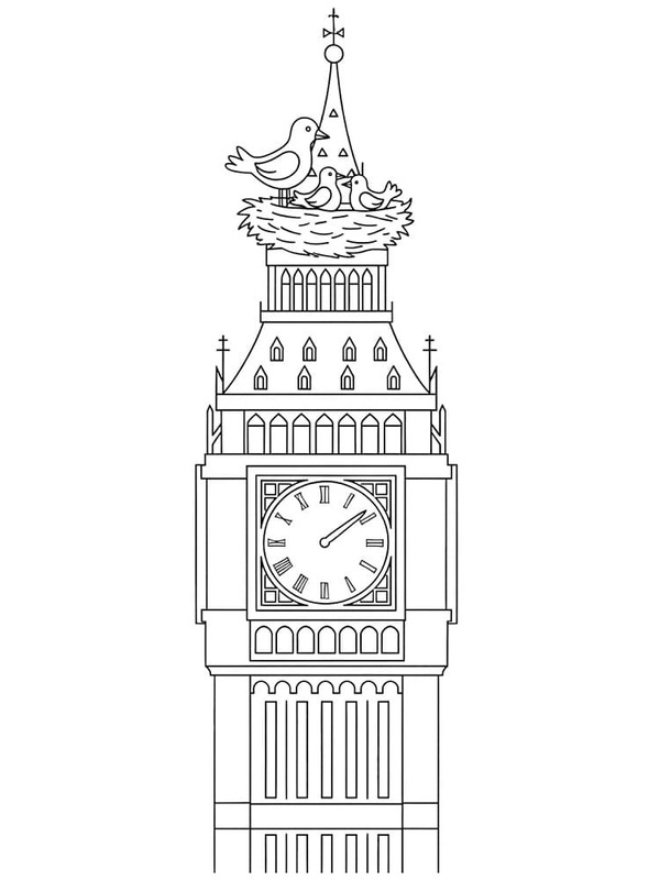 Görüntü Big Ben ücretsiz yazdırılabilir Boyama Sayfası