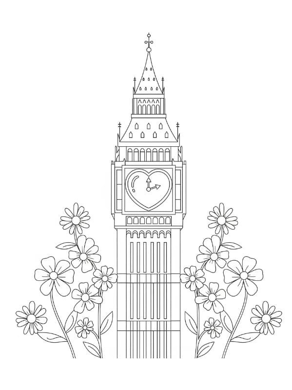 Görüntü Big Ben ücretsiz Boyama Sayfası