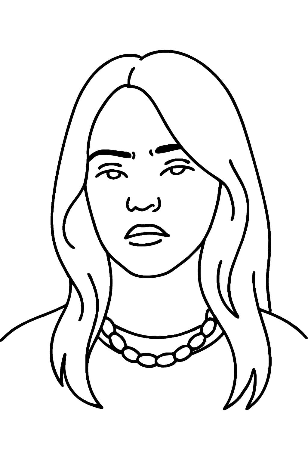 Görüntü Billie Eilish Boyama Sayfası