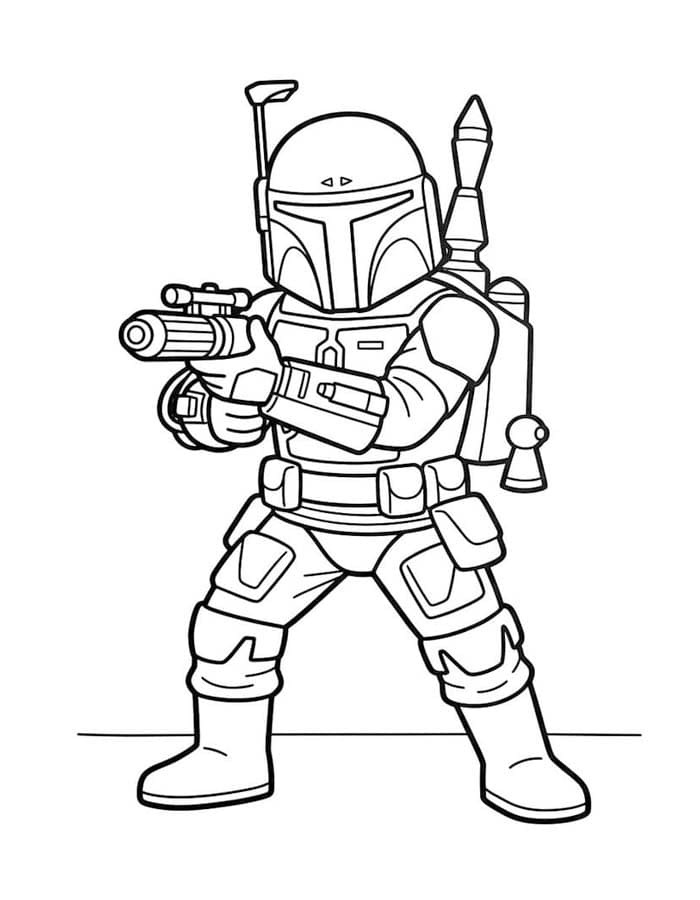 Görüntü Boba Fett Temel Boyama Sayfası