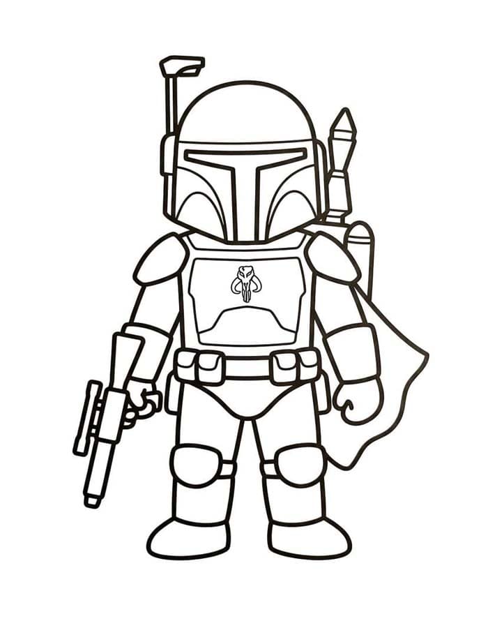 Görüntü Boba Fett ücretsiz Boyama Sayfası