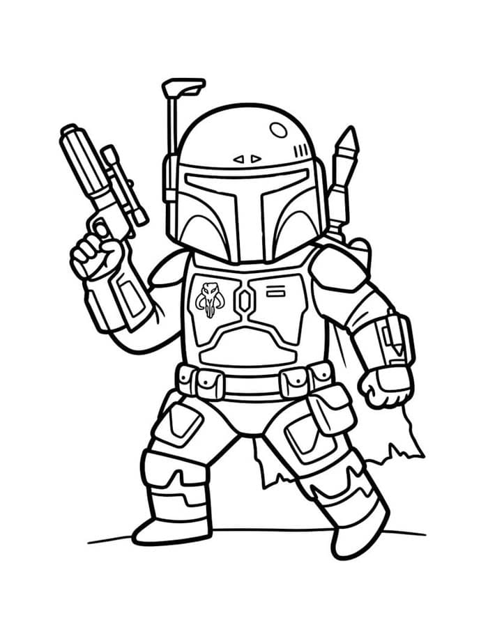Görüntü Boba Fett yazdırılabilir Boyama Sayfası