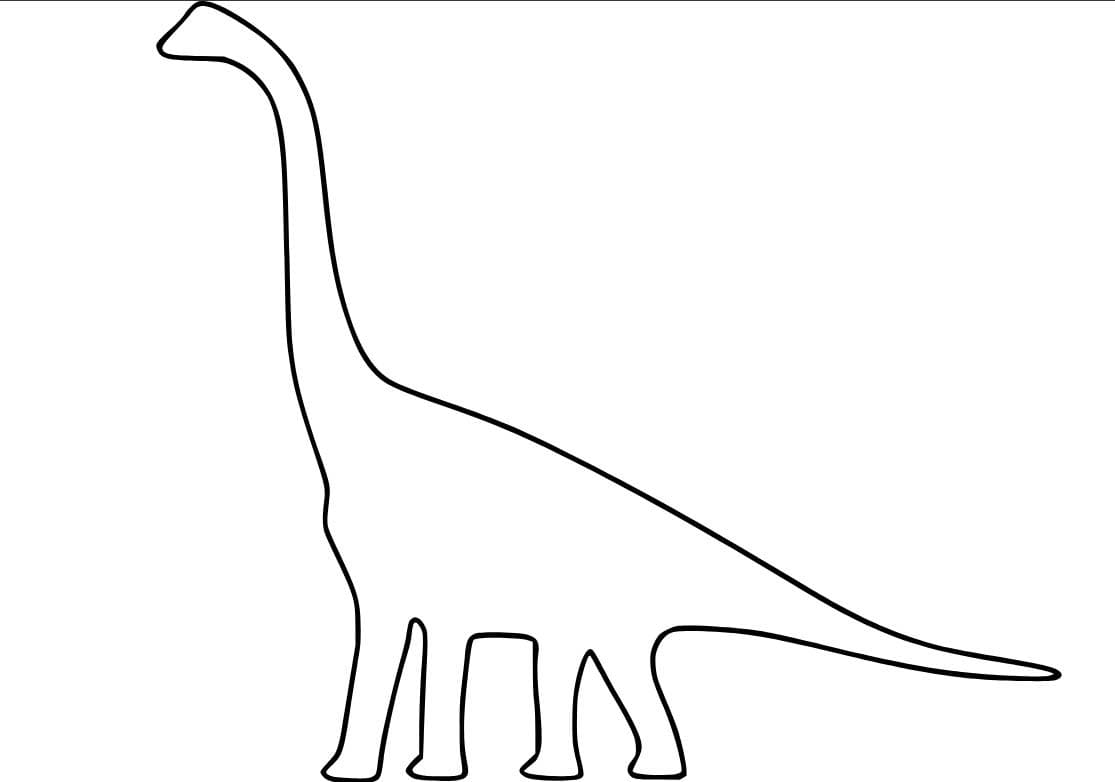 Görüntü Brachiosaurus Kolay Boyama Sayfası