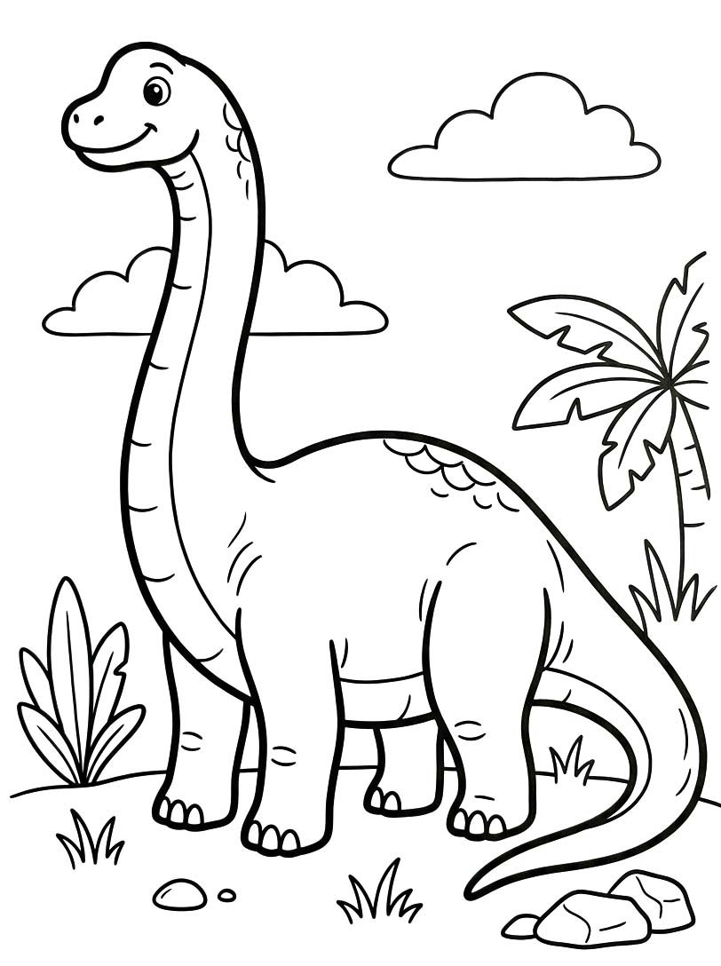 Görüntü Brachiosaurus ücretsiz Boyama Sayfası