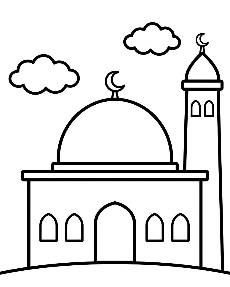 Görüntü Cami ücretsiz yazdırılabilir Boyama Sayfası