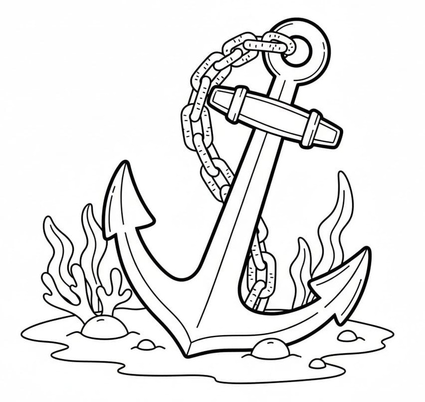 Görüntü Çapa basit Boyama Sayfası