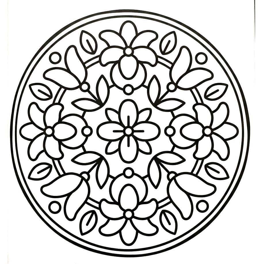 Görüntü Çiçek Mandala yazdırılabilir Boyama Sayfası