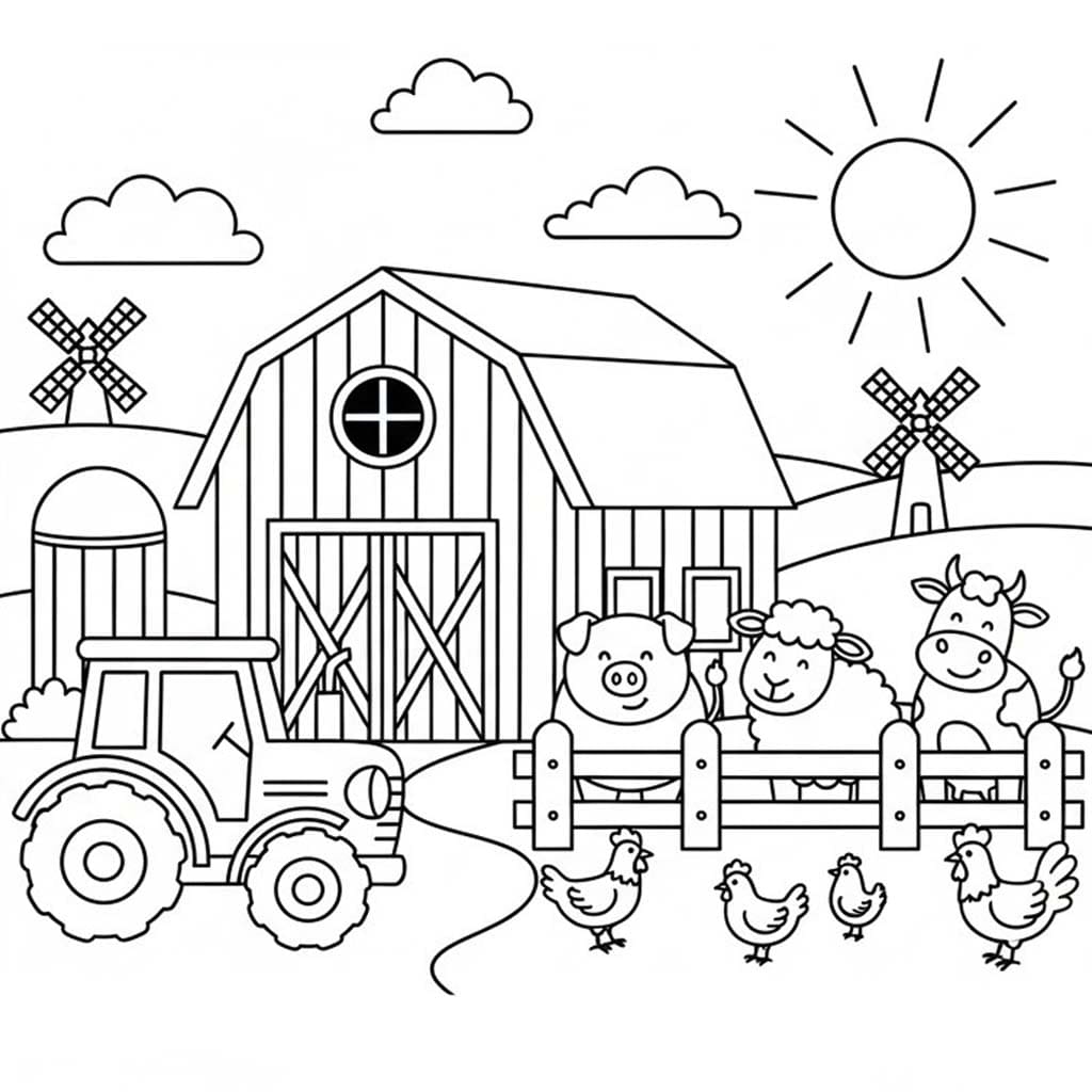 Görüntü Çiftlik Boyama Sayfası