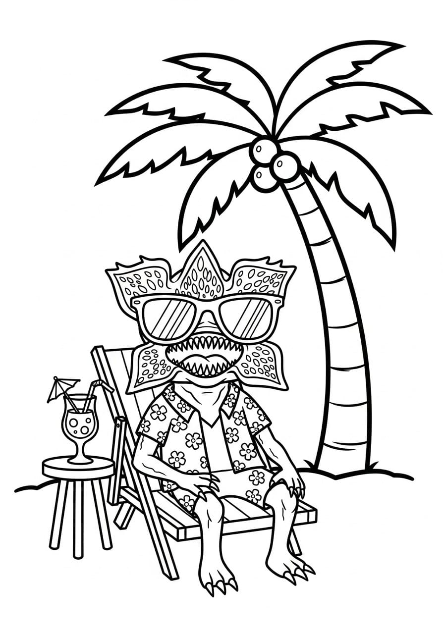 Görüntü Demogorgon Temel Boyama Sayfası