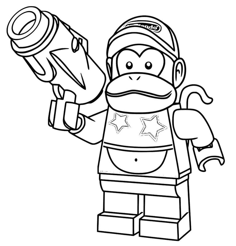 Görüntü Diddy Kong Lego Boyama Sayfası