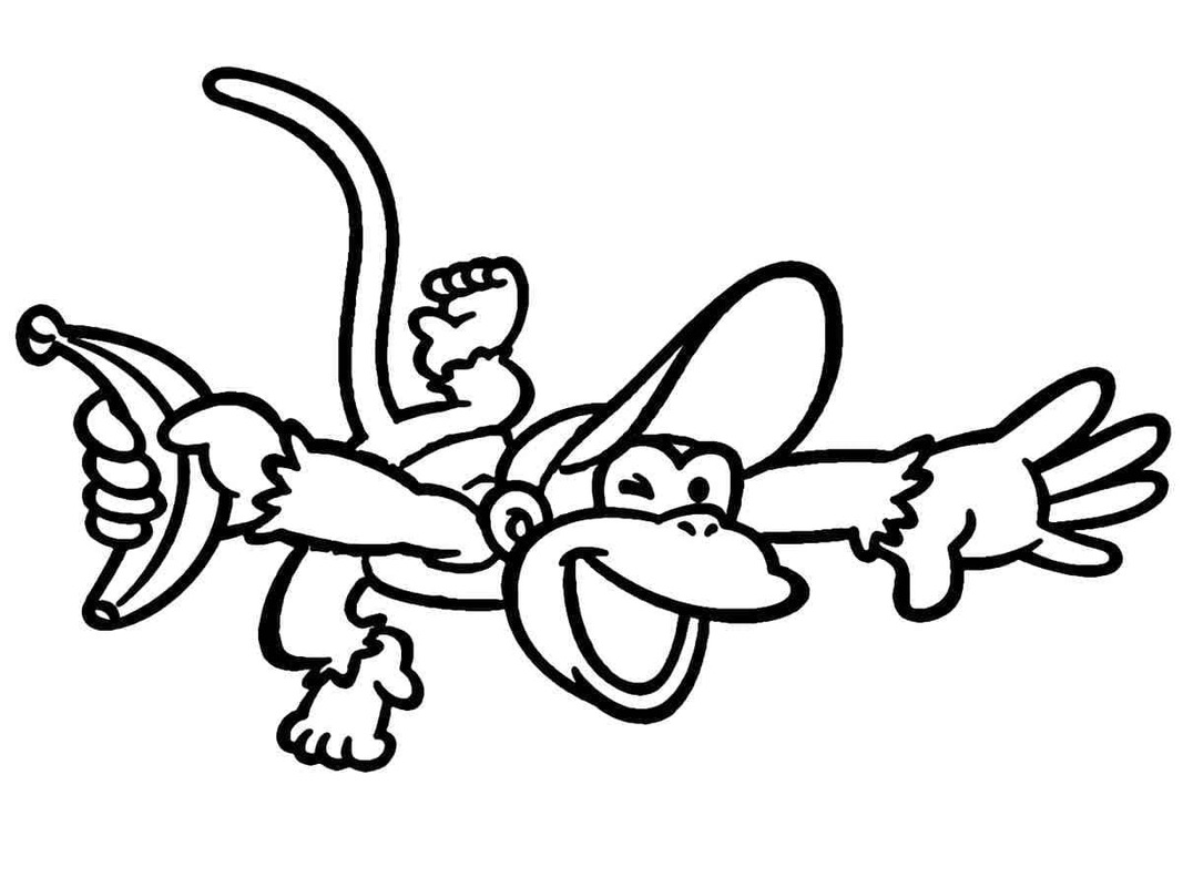 Görüntü Diddy Kong yazdırılabilir Boyama Sayfası