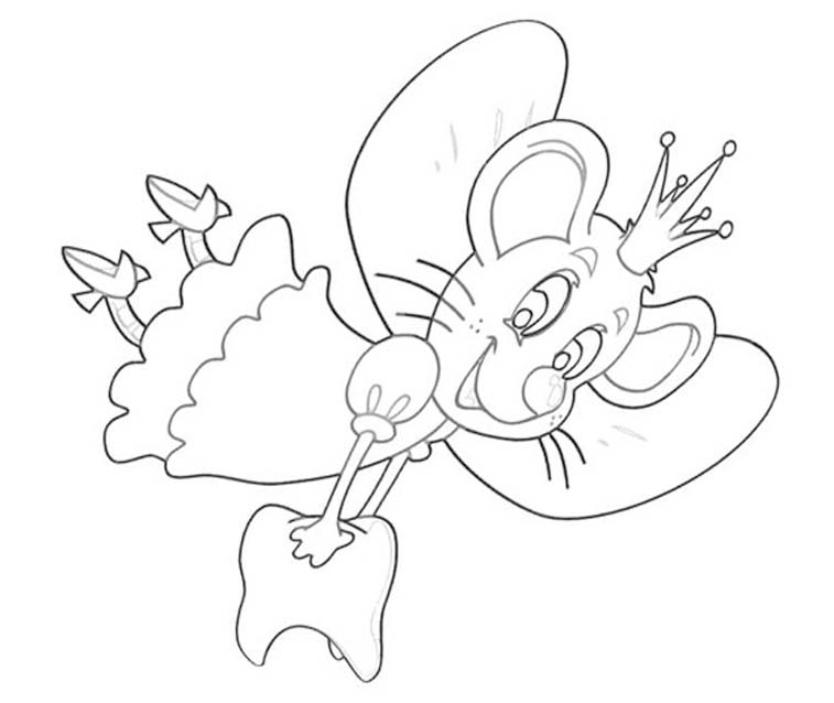 Görüntü Diş Perisi basit Boyama Sayfası