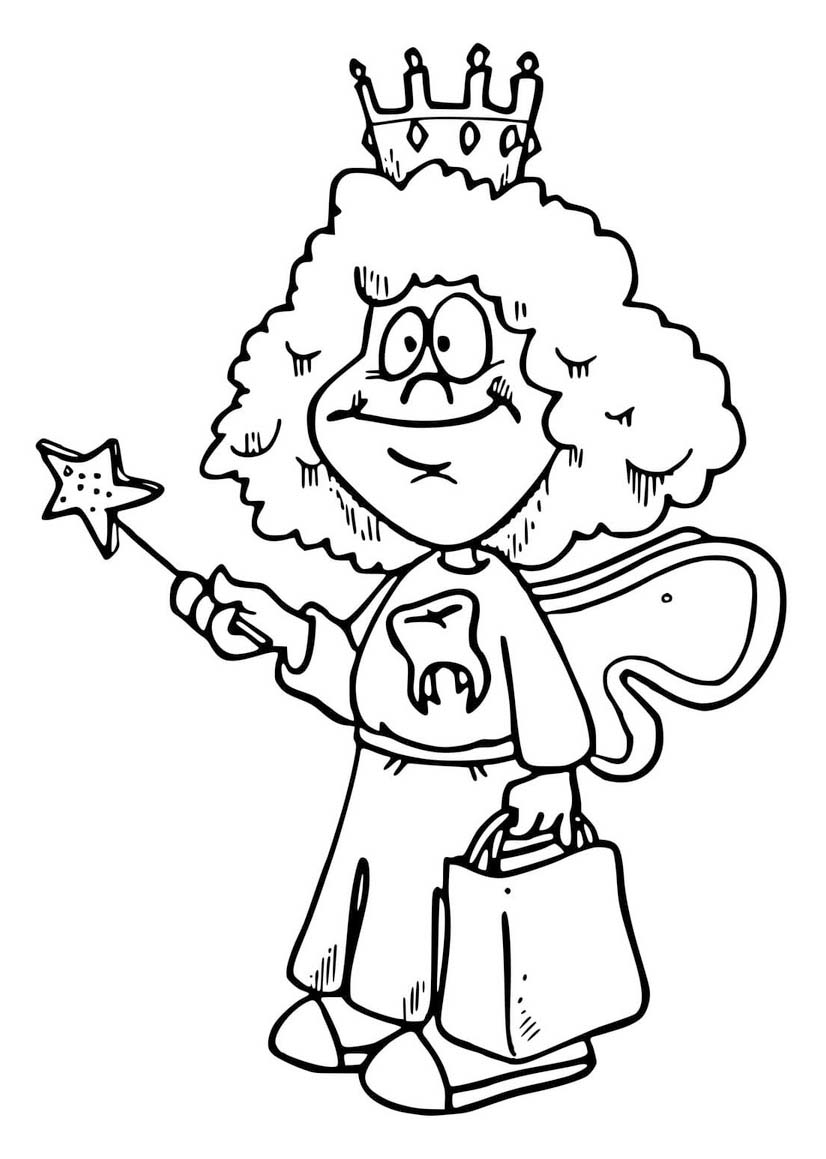 Görüntü Diş Perisi temel Boyama Sayfası