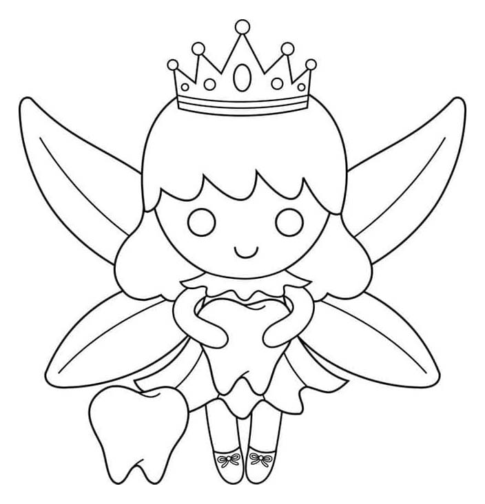 Görüntü Diş Perisi ücretsiz Boyama Sayfası