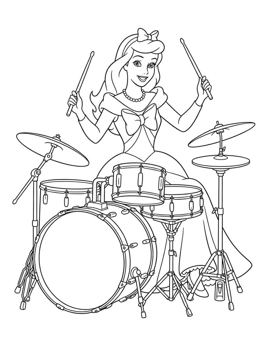 Görüntü Disney Prensesi Kolay Boyama Sayfası