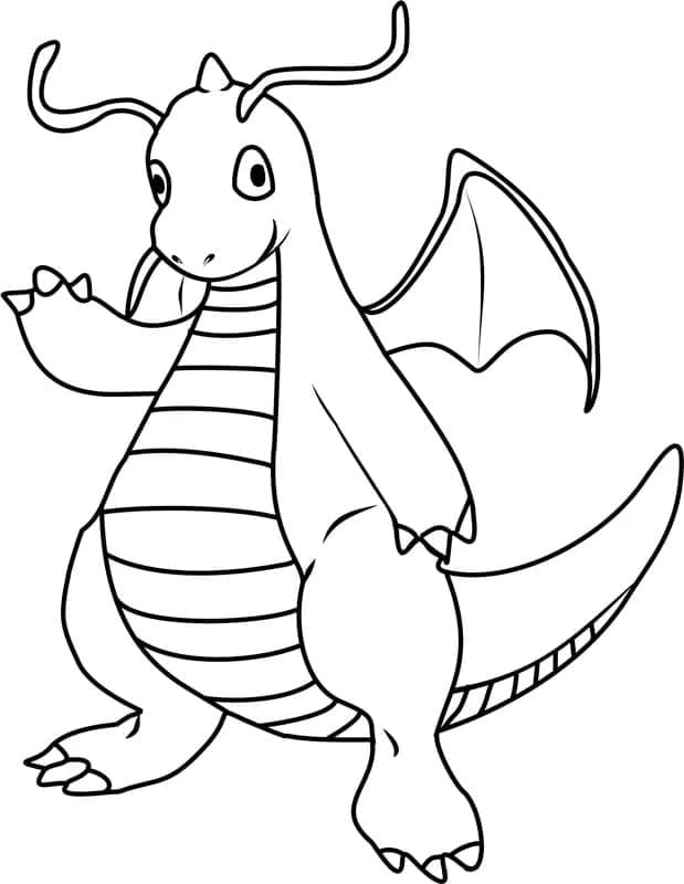 Görüntü Dragonite Basit Boyama Sayfası