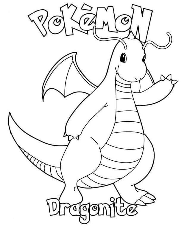 Görüntü Dragonite Temel Boyama Sayfası
