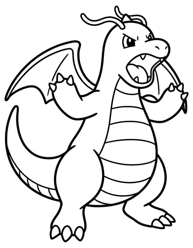 Görüntü Dragonite ücretsiz yazdırılabilir Boyama Sayfası
