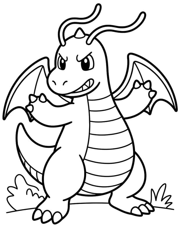 Görüntü Dragonite ücretsiz Boyama Sayfası