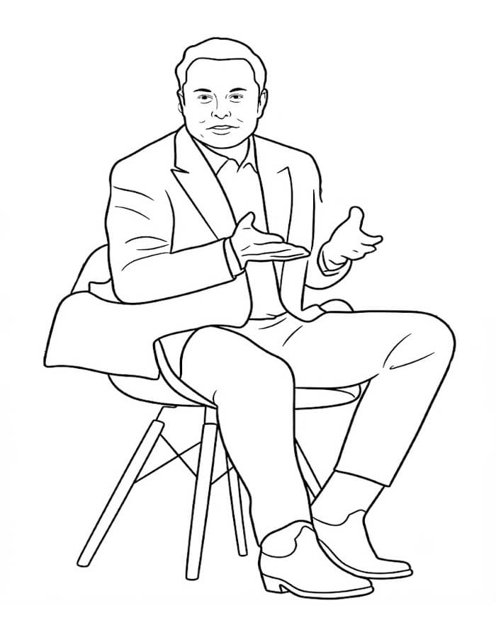 Görüntü Elon Musk ücretsiz Boyama Sayfası