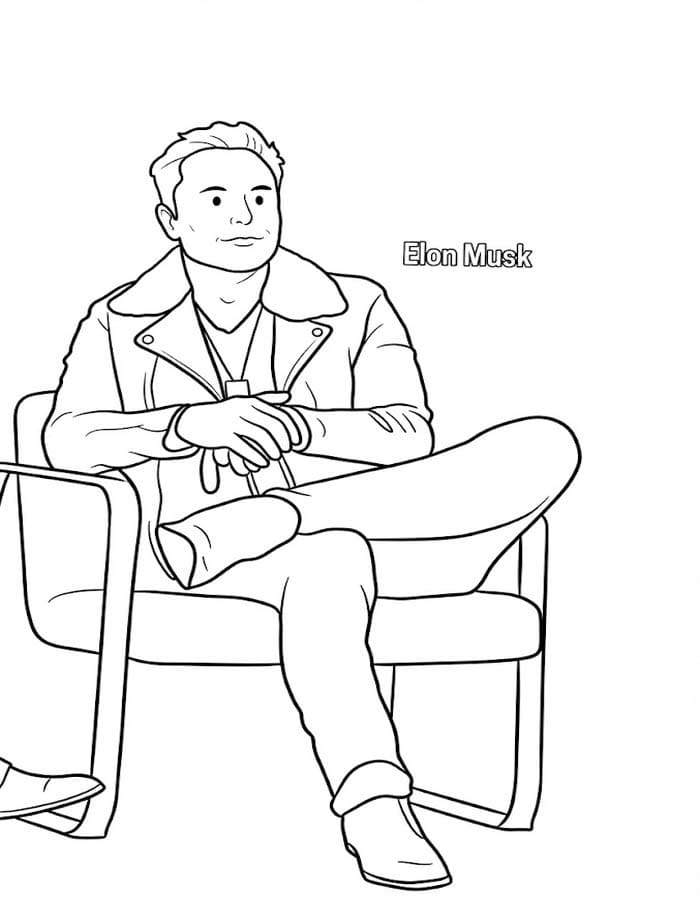 Görüntü Elon Musk yazdırılabilir Boyama Sayfası