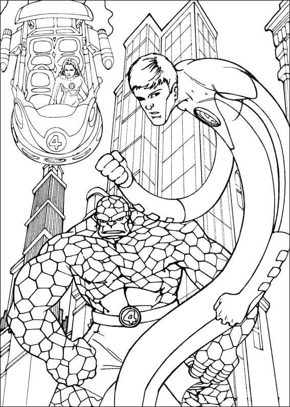 Görüntü Fantastik Dörtlü ücretsiz yazdırılabilir Boyama Sayfası