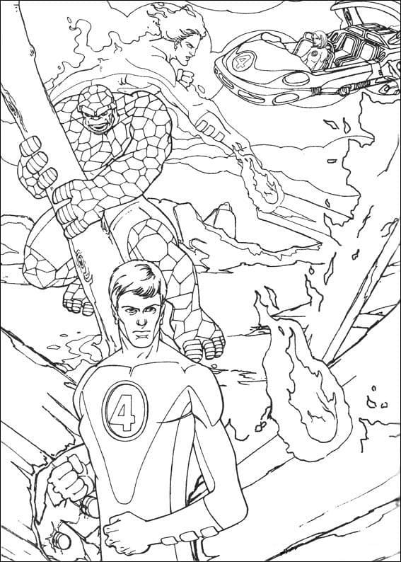 Görüntü Fantastik Dörtlü ücretsiz Boyama Sayfası