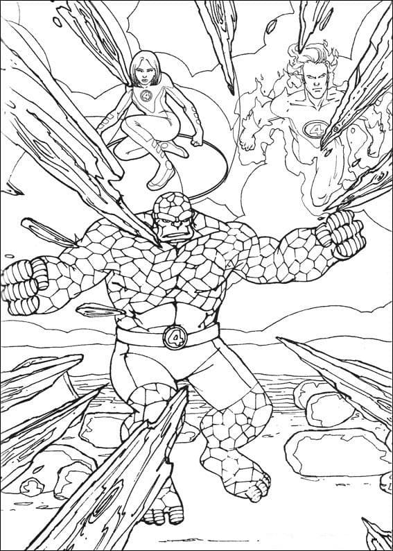 Görüntü Fantastik Dörtlü Boyama Sayfası