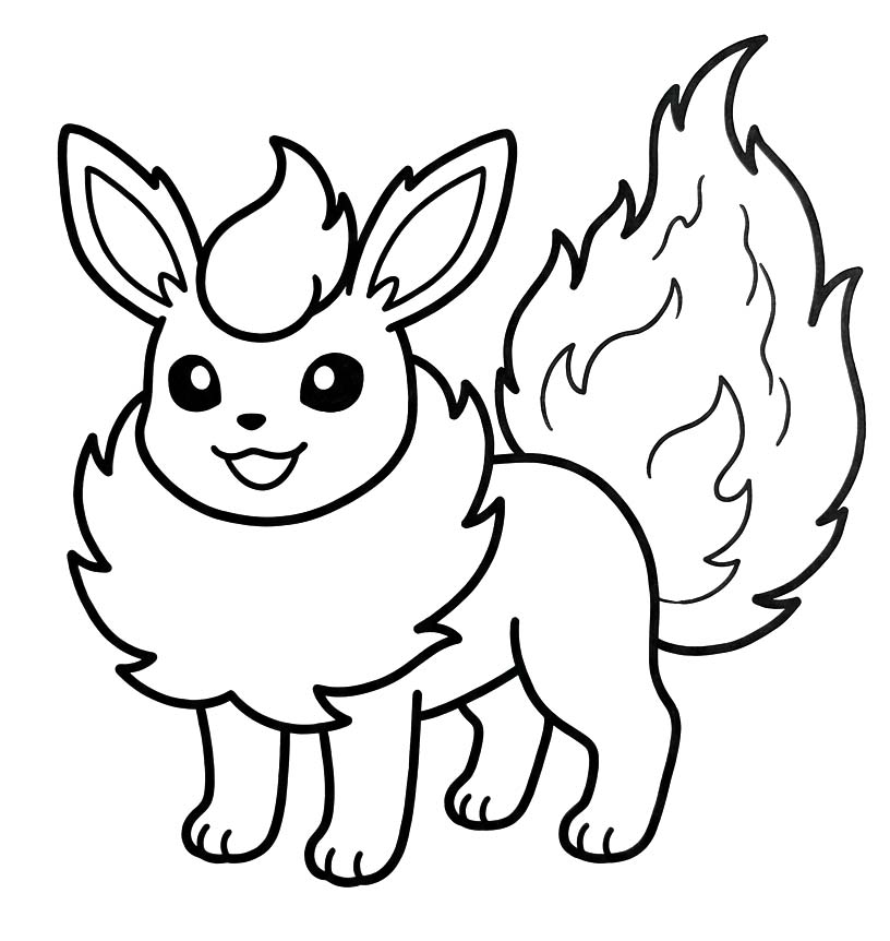 Görüntü Flareon Basit Boyama Sayfası