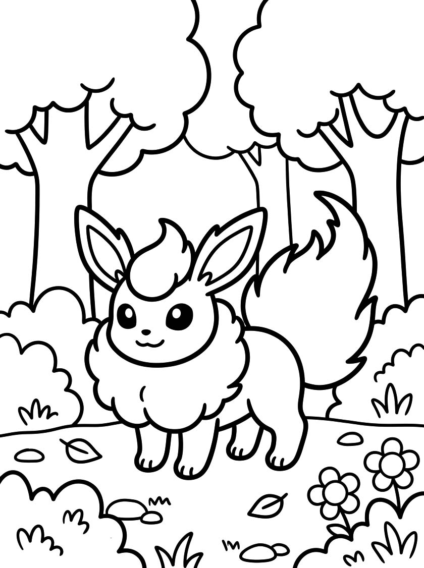 Görüntü Flareon ücretsiz yazdırılabilir Boyama Sayfası