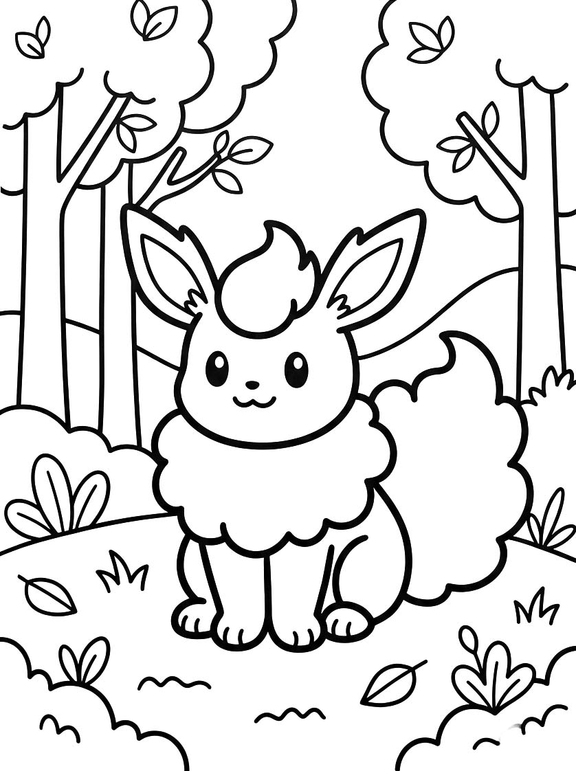 Görüntü Flareon ücretsiz Boyama Sayfası