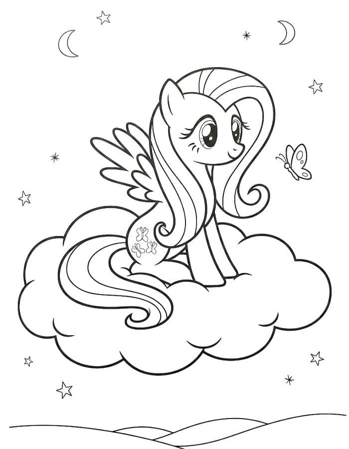 Görüntü Fluttershy Temel Boyama Sayfası