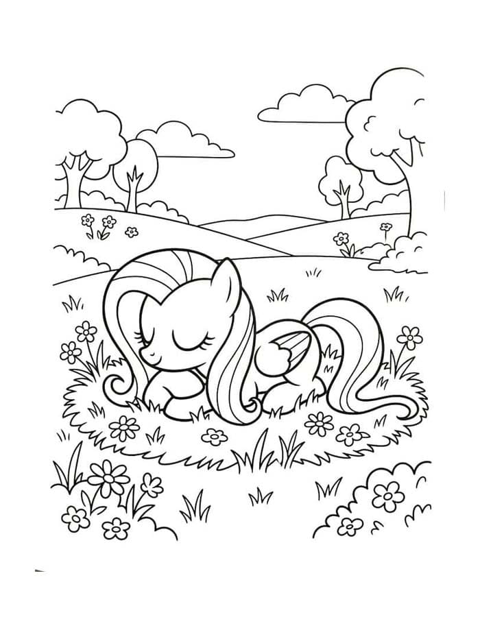 Görüntü Fluttershy ücretsiz yazdırılabilir Boyama Sayfası