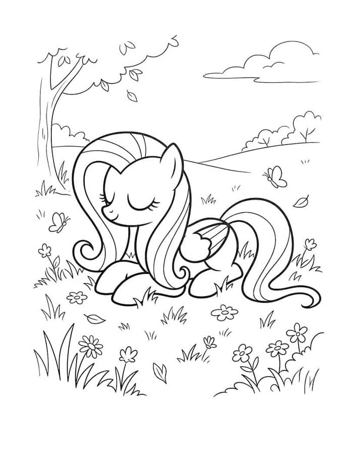 Görüntü Fluttershy ücretsiz Boyama Sayfası
