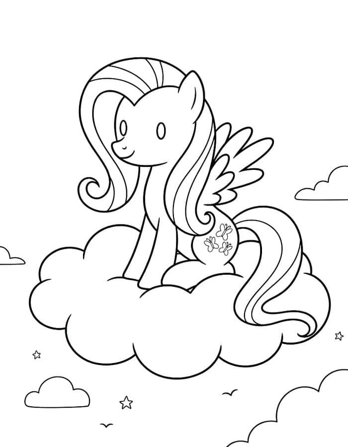 Görüntü Fluttershy yazdırılabilir Boyama Sayfası