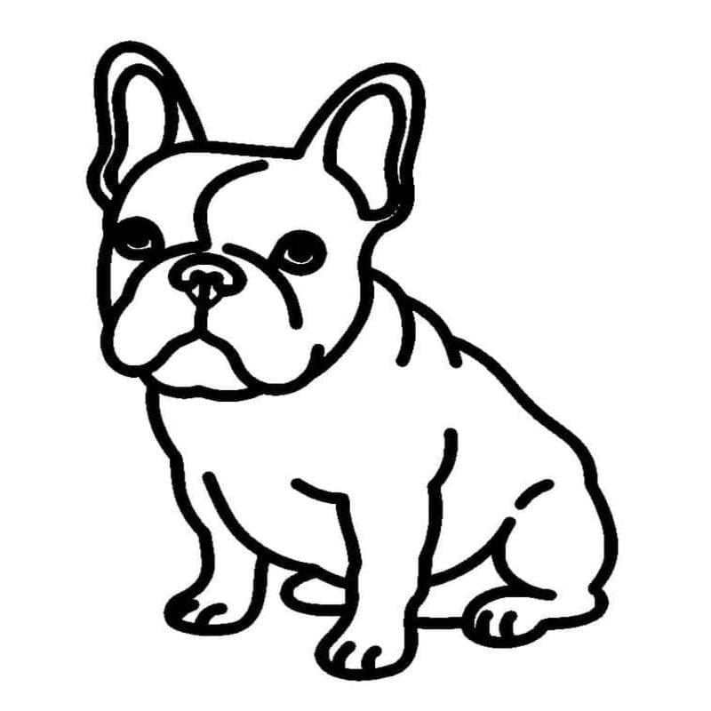 Görüntü Fransız Bulldog yazdırılabilir Boyama Sayfası
