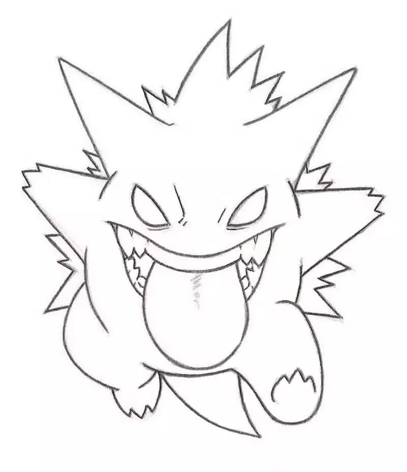 Görüntü Gengar Pokémon Boyama Sayfası