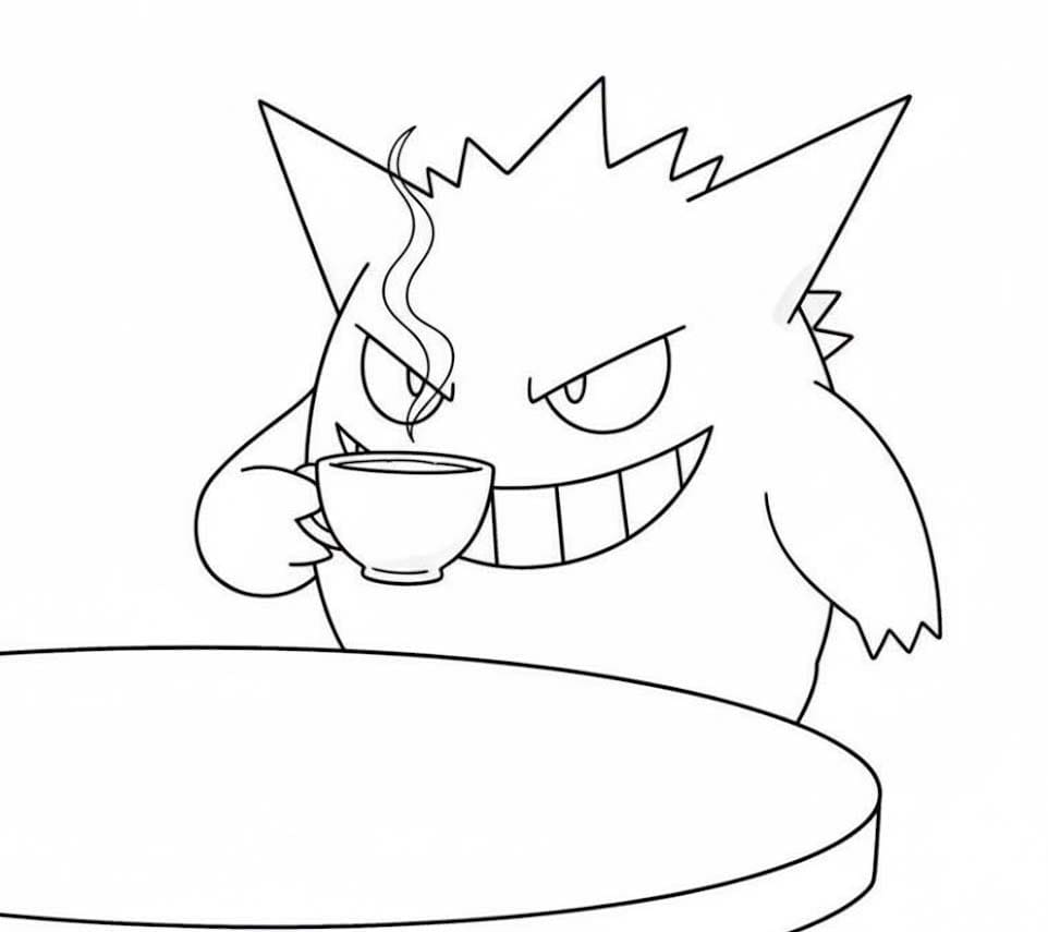 Görüntü Gengar kolay Boyama Sayfası