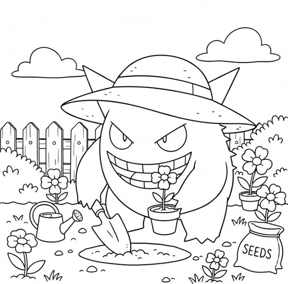 Görüntü Gengar yazdırılabilir Boyama Sayfası