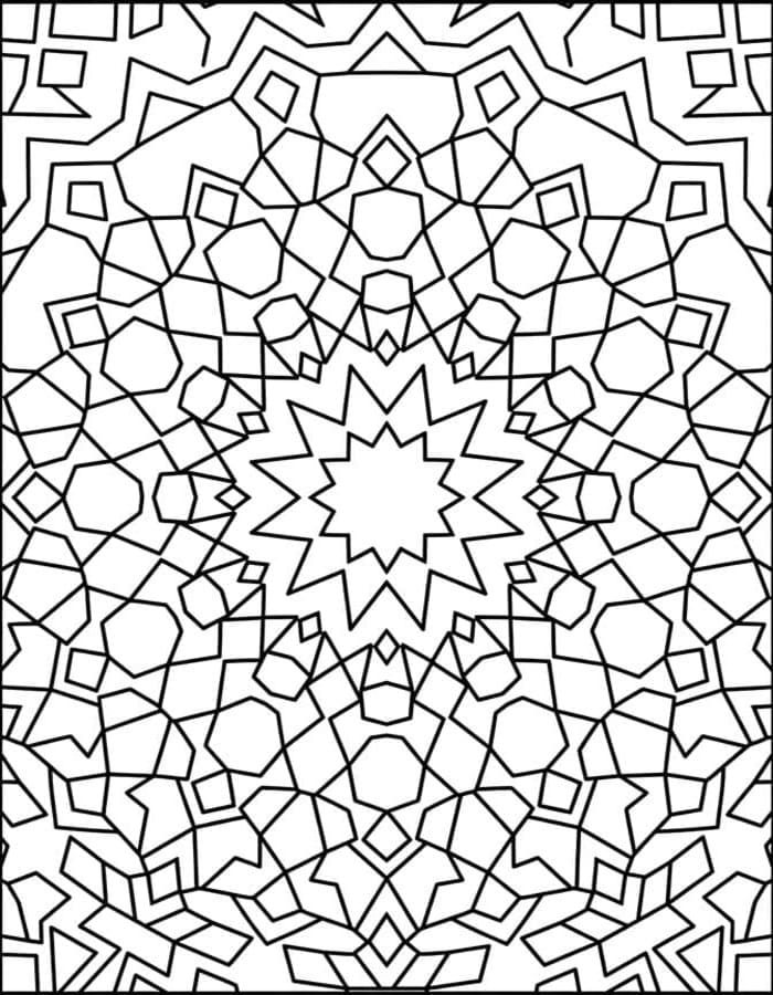 Görüntü Geometrik Basit Boyama Sayfası