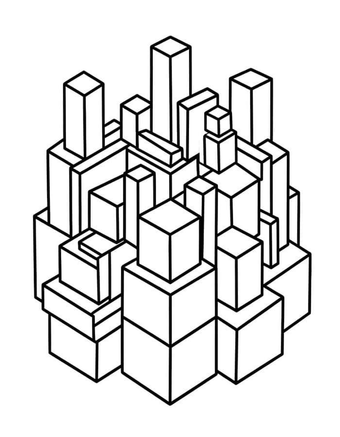 Görüntü Geometrik Kolay Boyama Sayfası