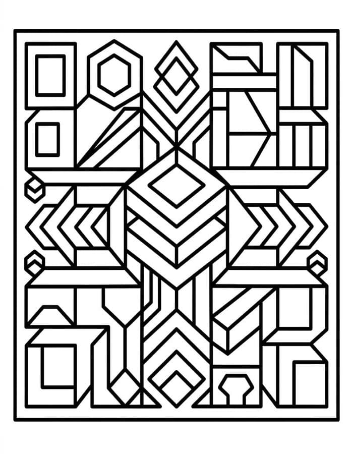 Görüntü Geometrik yazdırılabilir Boyama Sayfası