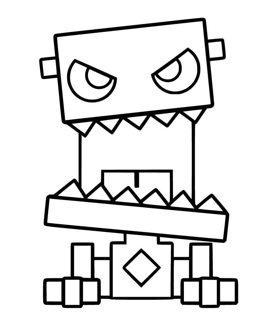 Görüntü Geometry Dash basit Boyama Sayfası