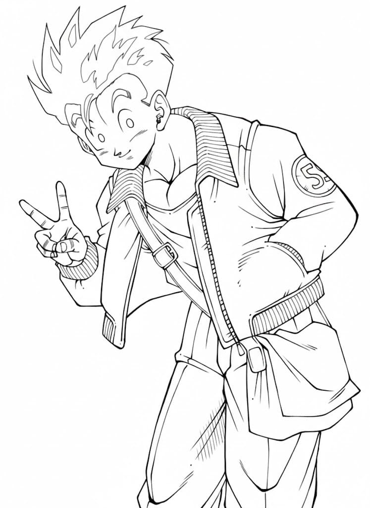 Görüntü Gohan yazdırılabilir Boyama Sayfası