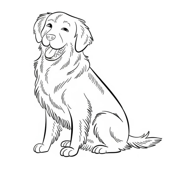 Görüntü Golden Retriever ücretsiz Boyama Sayfası