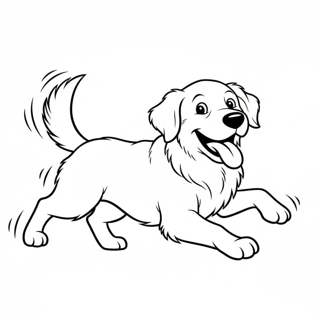 Görüntü Golden Retriever yazdırılabilir Boyama Sayfası