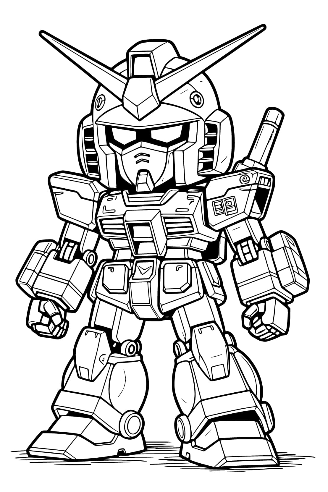 Görüntü Gundam kolay Boyama Sayfası