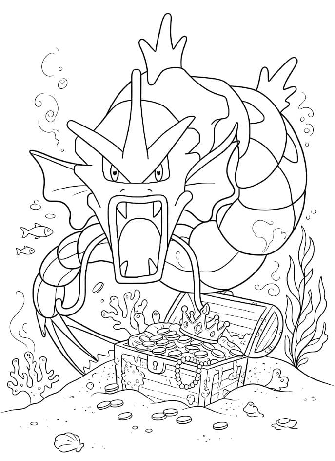 Görüntü Gyarados ücretsiz yazdırılabilir Boyama Sayfası