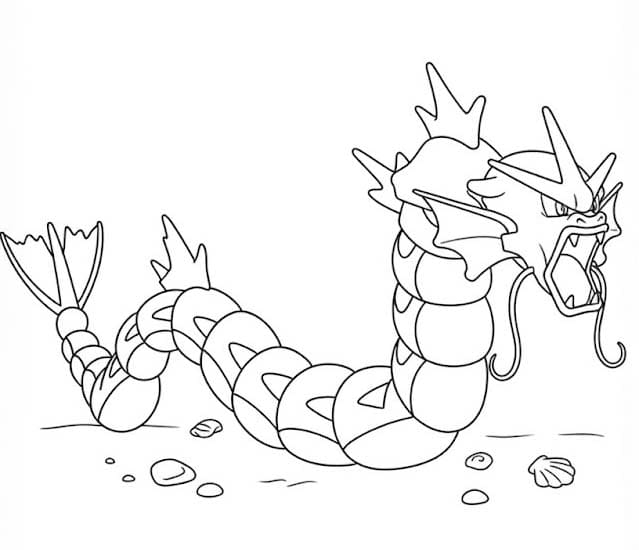 Görüntü Gyarados ücretsiz Boyama Sayfası